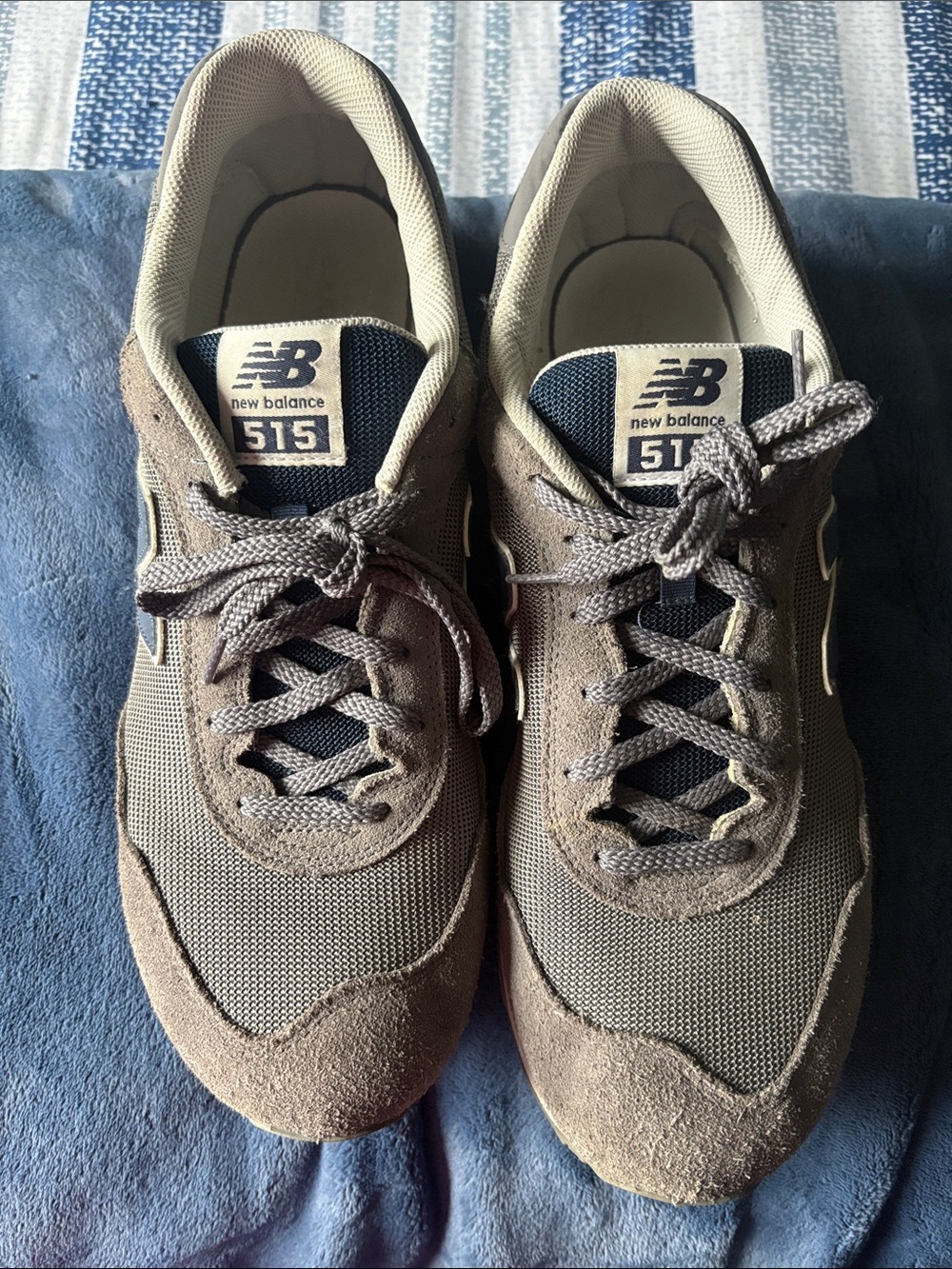 New Balance Men's Taupe and Navy 515 Sneakers